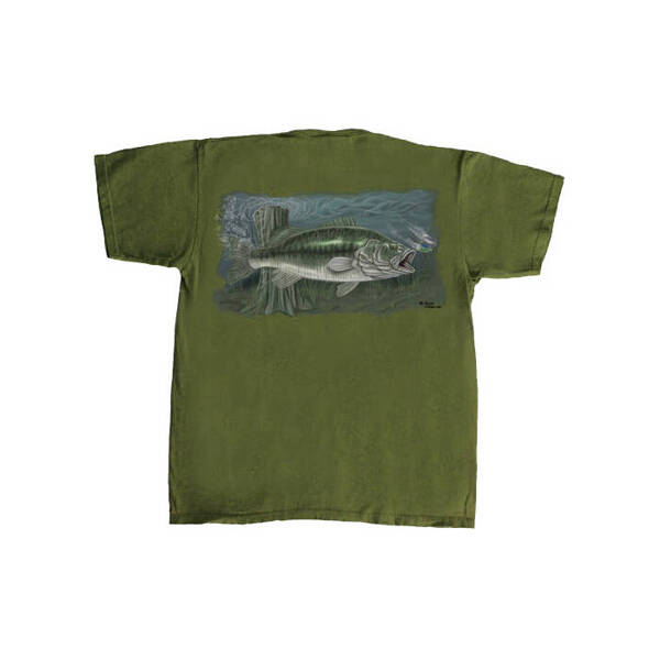 Flying Fisherman Bass Tee - Military Green