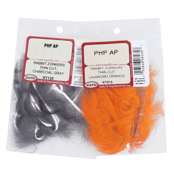 Wapsi Bandes étroites de peau de lapin avec poils, coupe fine