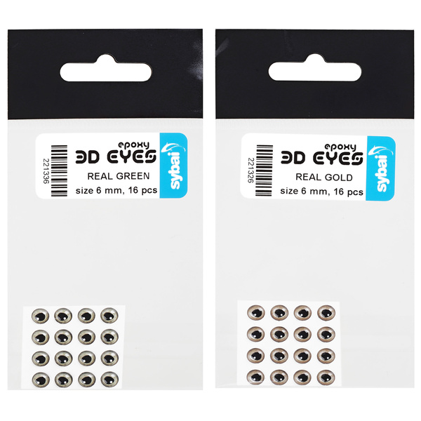 Yeux en époxy 3D pour montage de mouches Sybai Real