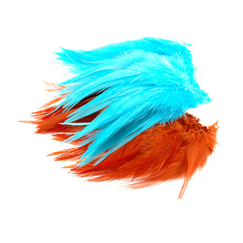 Wapsi Plumes de selle de coq assemblées en bande White