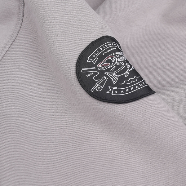 Sweat zippé à capuche brodé Taimen Menza - Lt. Grey