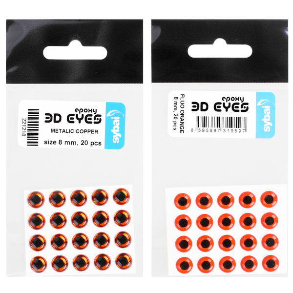 Yeux en époxy 3D pour montage de mouches Sybai