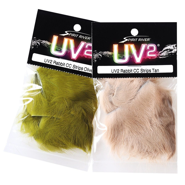 Spirit River UV2 – lanières de peau de lapin avec fourrure, coupe transversale