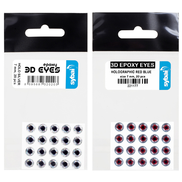Yeux en époxy 3D pour montage de mouches Sybai Holographic