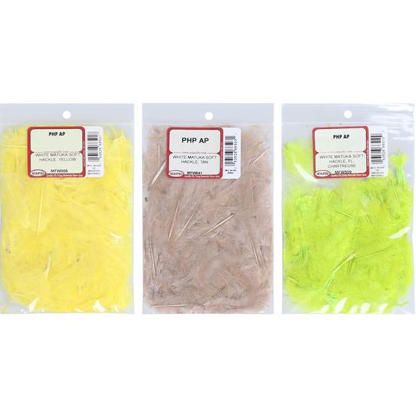 Wapsi Plumes pour hackle souple Matuka White