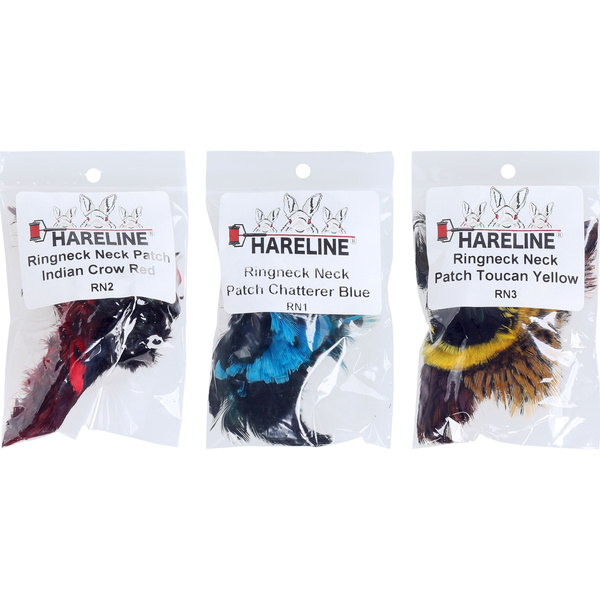 Hareline morceau de peau du cou de faisan de Colchide avec plumes