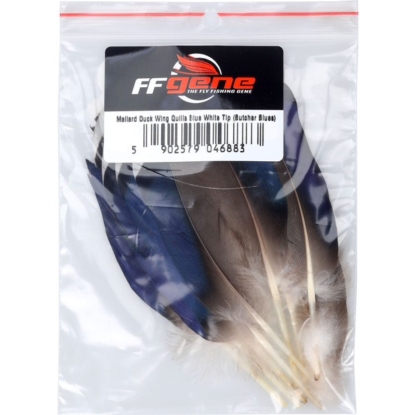 FFGene Rémiges de canard colvert, coloris Blue à pointe White (Butcher Blues)