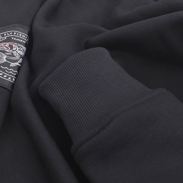 Sweat zippé à capuche brodé Taimen Menza - Black