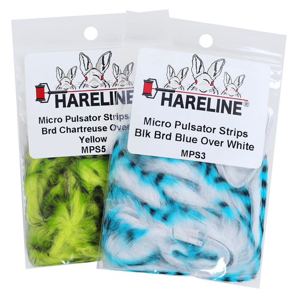 Hareline Lanières étroites de peau de lapin avec poils Micro Pulsator