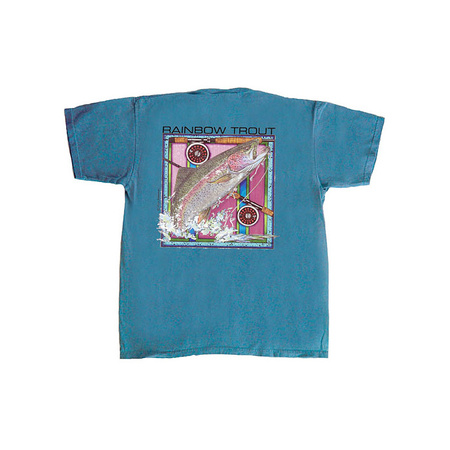 Flying Fisherman Rainbow Trout Tee - Blue