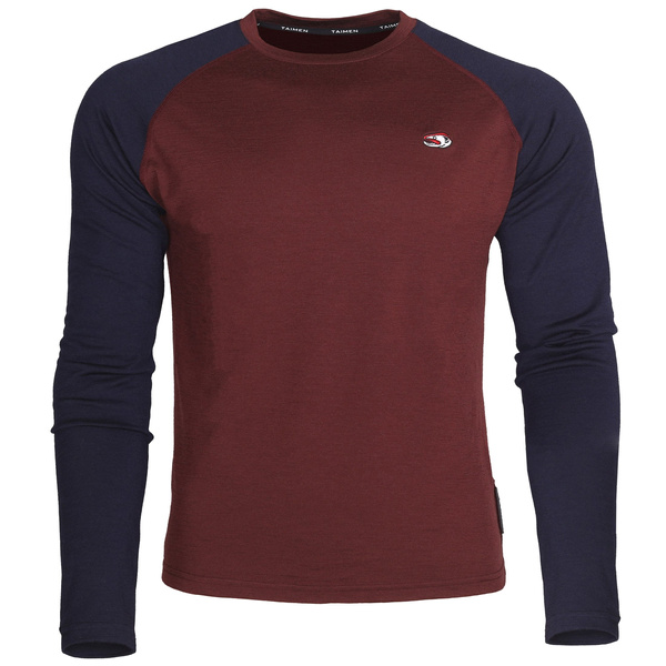 T-shirt technique L/S Taimen Kerulen Merino - Midnight/Wine