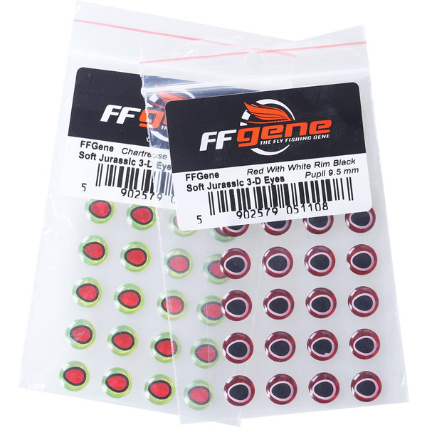 Yeux souples 3-D pour montage de mouches FFGene Jurassic