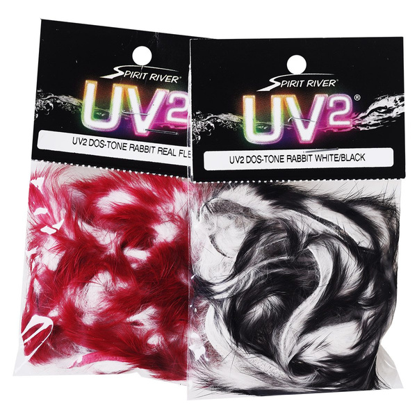 Spirit River UV2 Dos Tone – lanières zonker de lapin bicolores